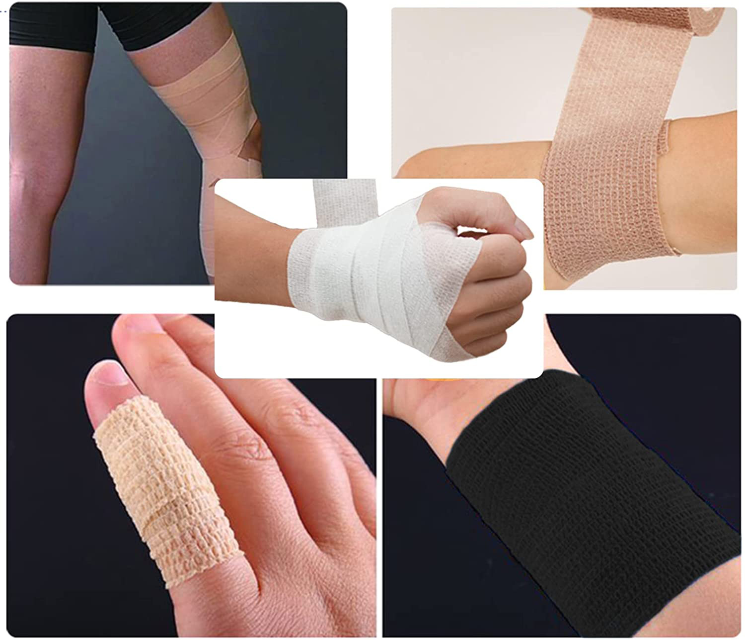 Self Adhesive Bandages Cohesive Bandage Self Adherent Strong Elastic Sports Tape 2 inches, 5 Yards